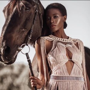 Bohemian Coachella Festival style hand-braided fringe tassel dress